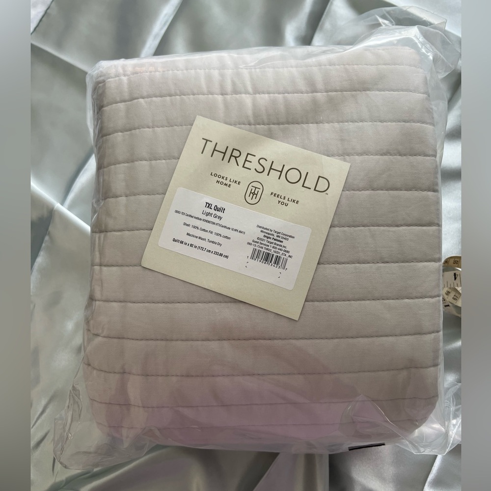 Threshold Light Gray Quilt
